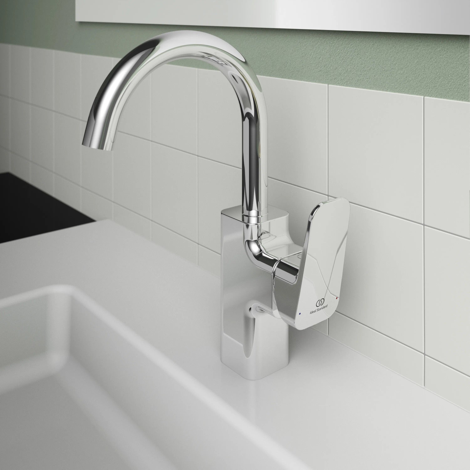 Ideal Standard Ceraplan Waschtischarmatur Chrom H200 mit hohem Auslauf.