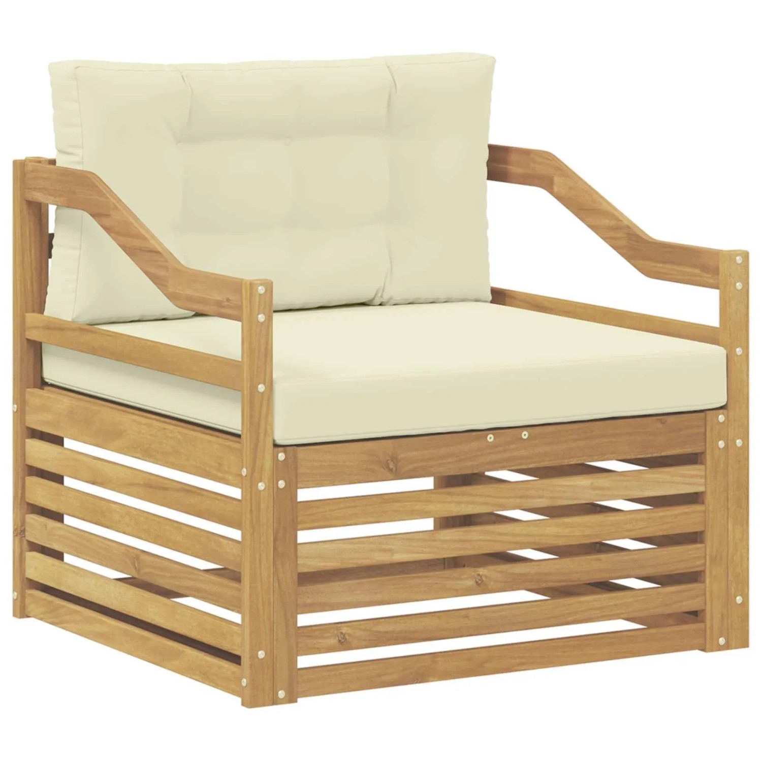 vidaXL Outdoor-Sofa Weiß und Creme 3439152