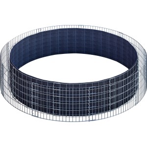 Rundes Gabiona Gabionen-Hochbeet, Ø 262 cm, Maschenweite 5x10 cm, für Garten & Beetgestaltung.