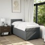 Dunkelgraues vidaXL Boxspringbett (80x200 cm) mit Matratze und Kopfteil im Schlafzimmer.