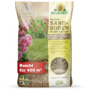 Neudorff Bentonit Sandboden-Verbesserer 20 kg für 400 m². Gekörntes Tonmineral-Mehl verbessert sandige Böden, speichert Wasser & Nährstoffe.