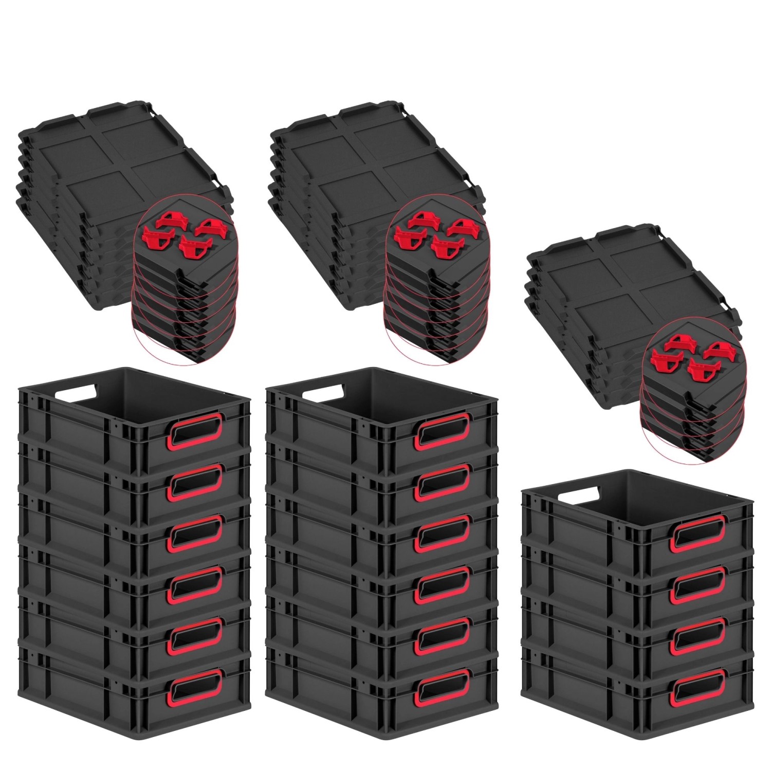PROREGAL SuperSparSet 16x Eurobox Nextgen Color Mit Auflagedeckel HxBxT 12x günstig online kaufen