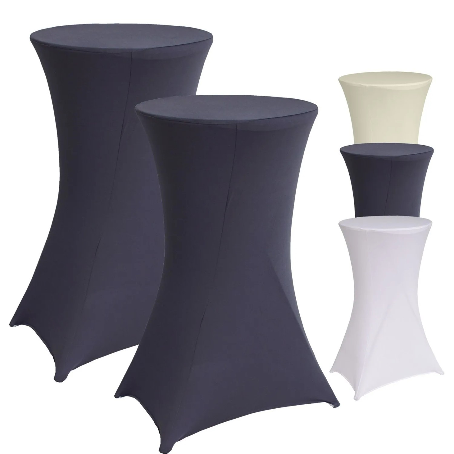 TRUTZHOLM 2er Set Stehtischhusse 60cm Husse Grau