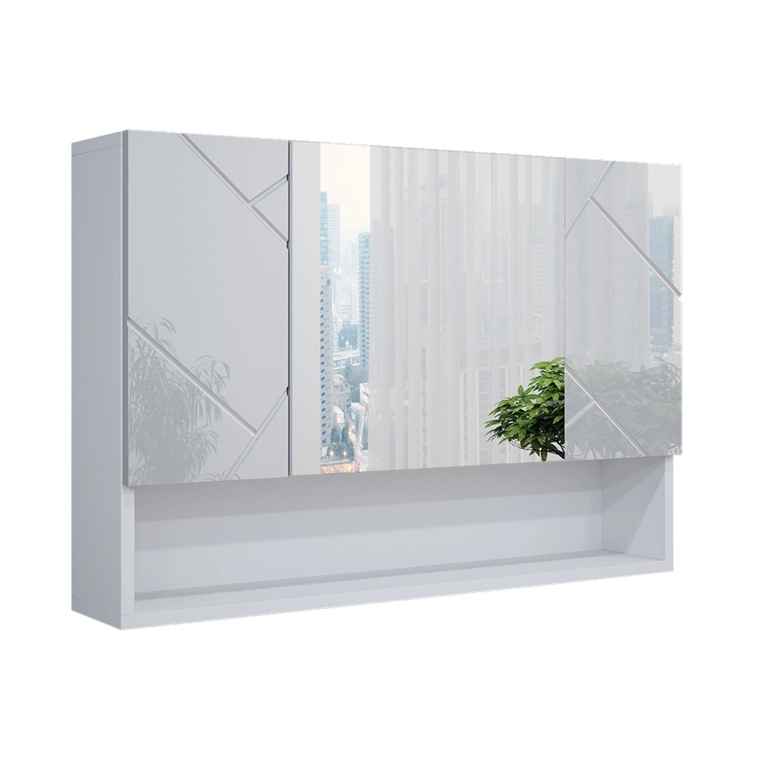 Vicco Badspiegelschrank Irma Weiß Hochglanz 80 x 55 cm