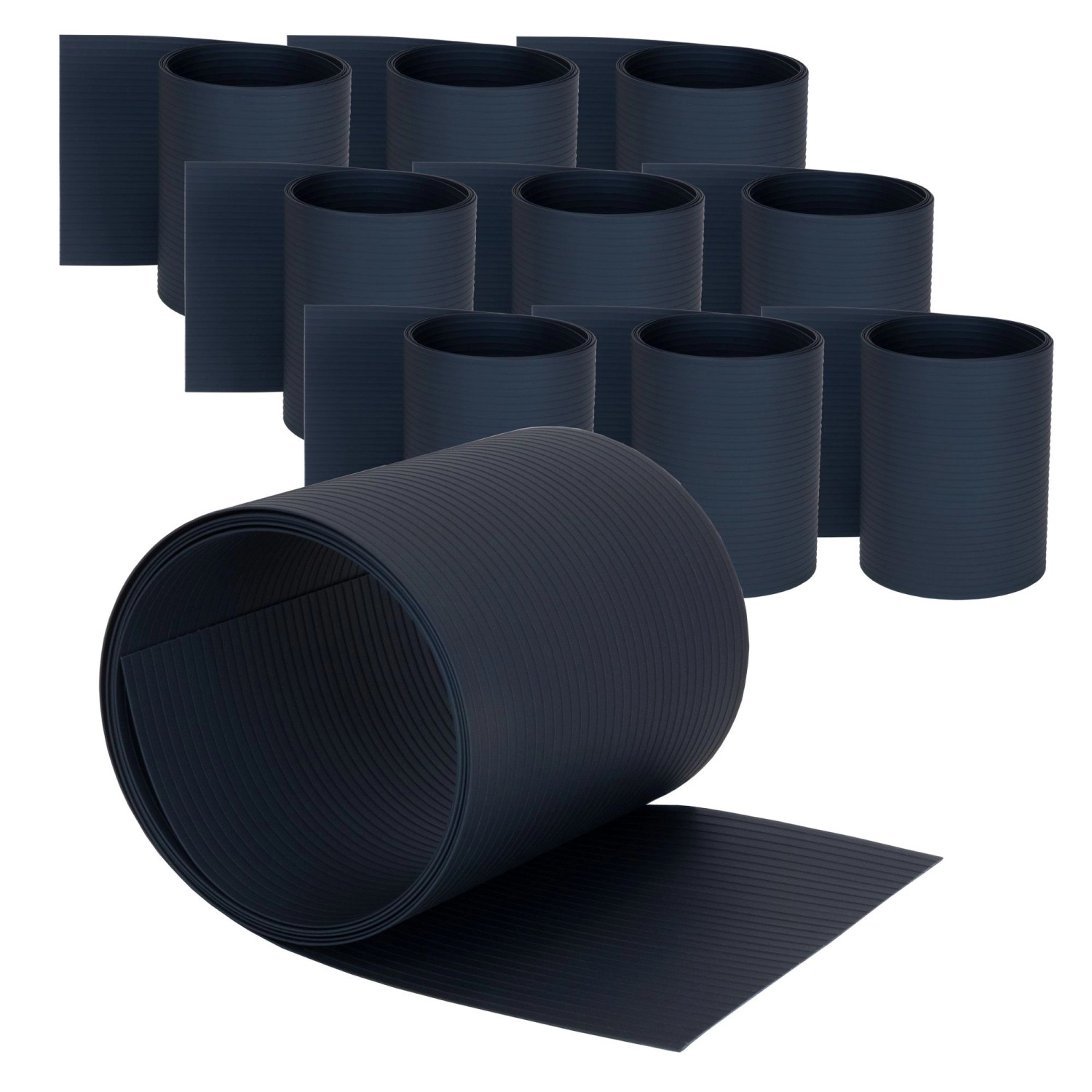 Jardinion Sichtschutzstreifen 10x 2,52m mit 6mm Rillen PVC Anthrazit günstig online kaufen