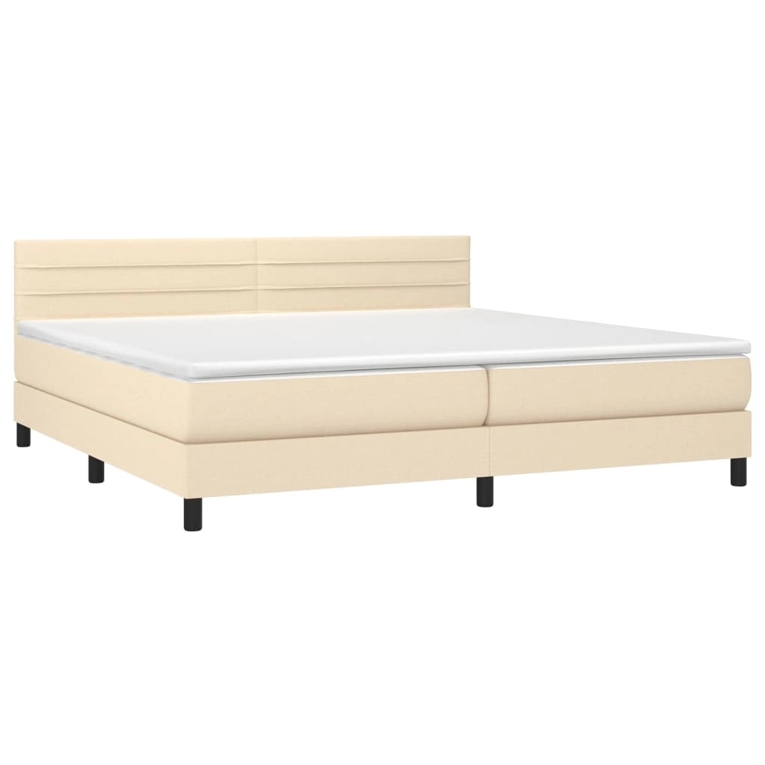 vidaXL Boxspringbett mit Matratze & LED Creme 200x200 cm Stoff 3133266 günstig online kaufen
