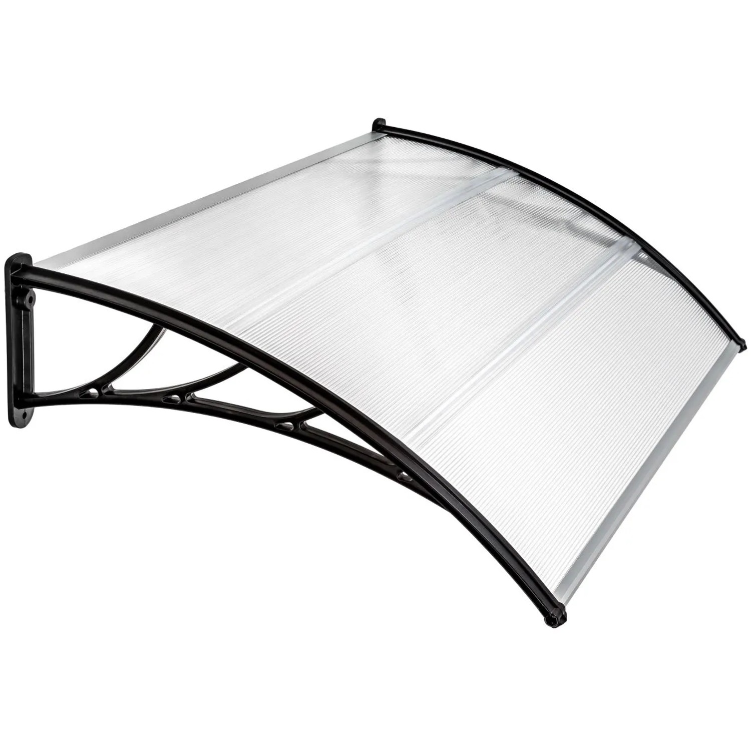 Tectake Vordach In Bogenform Wetterfest 93 X 150 X 0 50 Cm Transparent