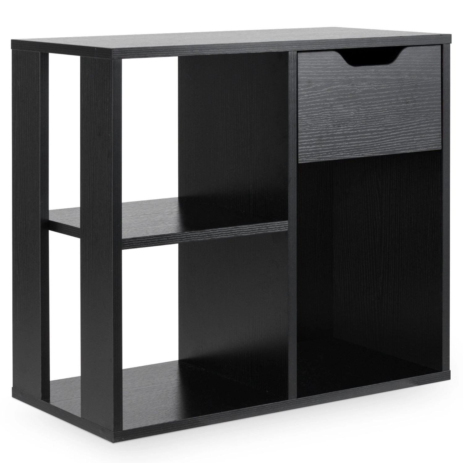 Costway Bücherregal Holz 60 x 30 x 53 cm Schwarz günstig online kaufen