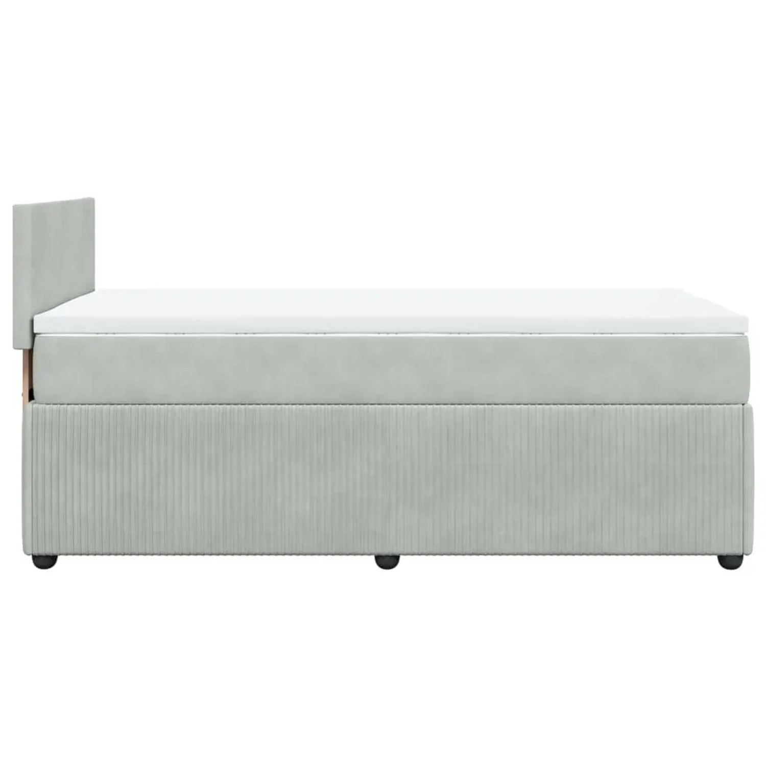 Hellgraues vidaXL Boxspringbett 100x200 cm mit Matratze und Samtbezug.