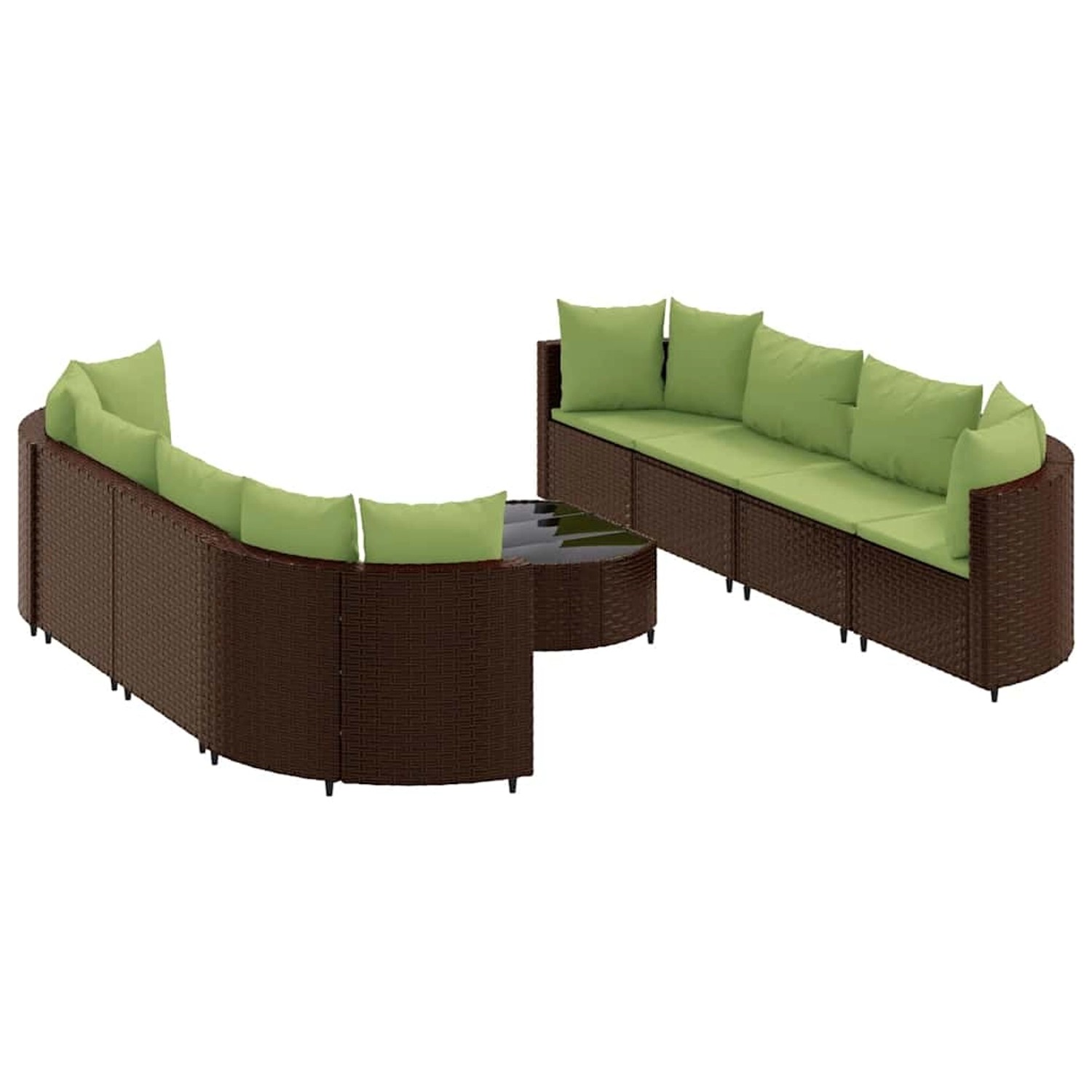 vidaXL 9-Tlg Garten-Sofagarnitur mit Kissen Braun Poly Rattan 3308430 günstig online kaufen