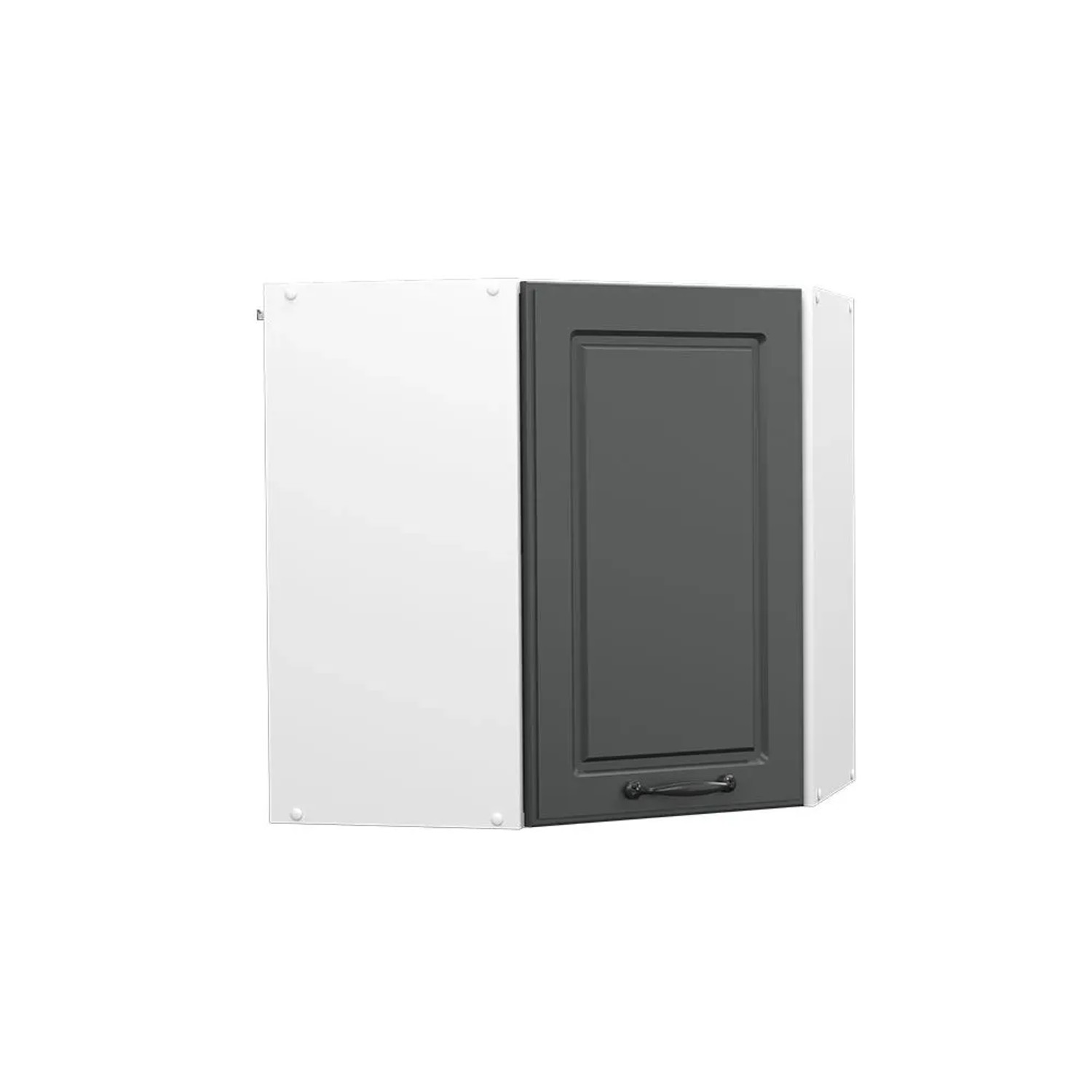 Vicco Eckhängeschrank R-Line Küchen-Eckschrank Anthrazit Landhaus Weiß 57 cm