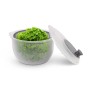 ProHome Salatschleuder, 2,7 Liter, grau, mit Salat. Küchenhelfer zum Trocknen von Salat.