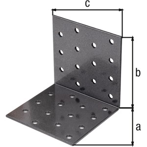 Alberts Duravis Lochplattenwinkel, 80x80x80 mm, Schwarzdiamant, Stahlwinkel mit Löchern.
