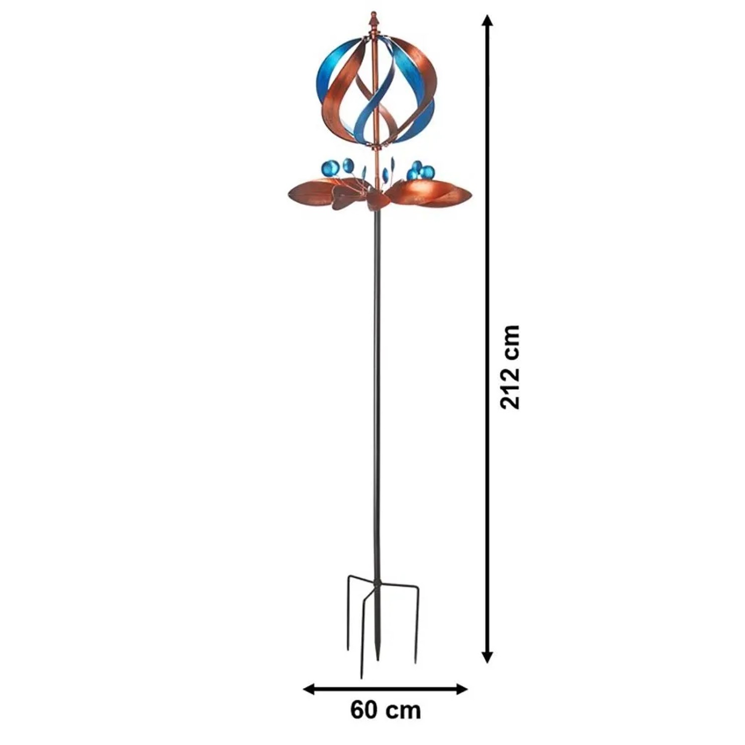 Kobolo Windrad Gartenstecker Dekostecker Windspiel XXL TWIRL_3