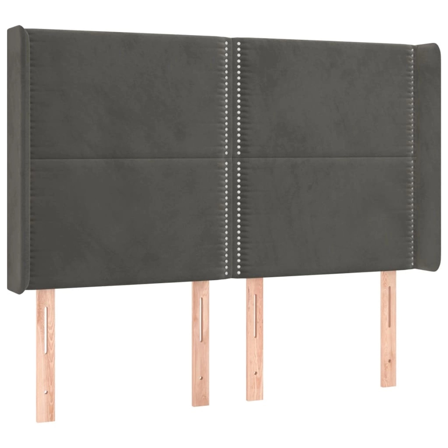 vidaXL LED Kopfteil Dunkelgrau 147x16x118/128 cm Samt 3123957