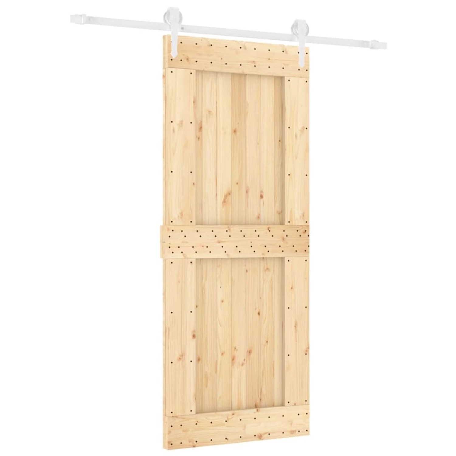 vidaXL Schiebetür mit Beschlag 85x210 cm Massivholz Kiefer 3203221 günstig online kaufen