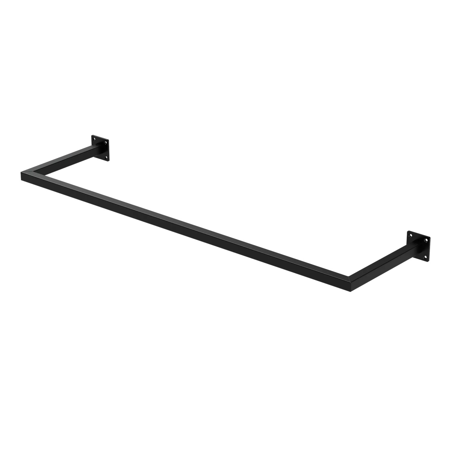 Schwarze ML-Design Kleiderstange aus Stahl für die Wandmontage, U-Form.