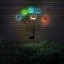 Globo Solarleuchte mit RGB-Lichtspiel und Blüten, 70 cm, schwarz, für den Garten.