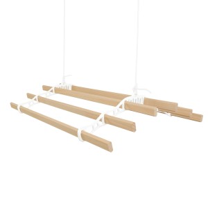 Weißer 6-Latten-Wäscheständer (0,9m) mit Deckenrollen für Waschen und Trocknen.