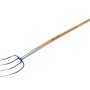 LUX Dunggabel mit 4 Zinken und Eschenstiel (135 cm) für Garten- und Kompostarbeiten.