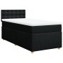Schwarzes vidaXL Boxspringbett 100x200 cm mit Matratze und Kopfteil.