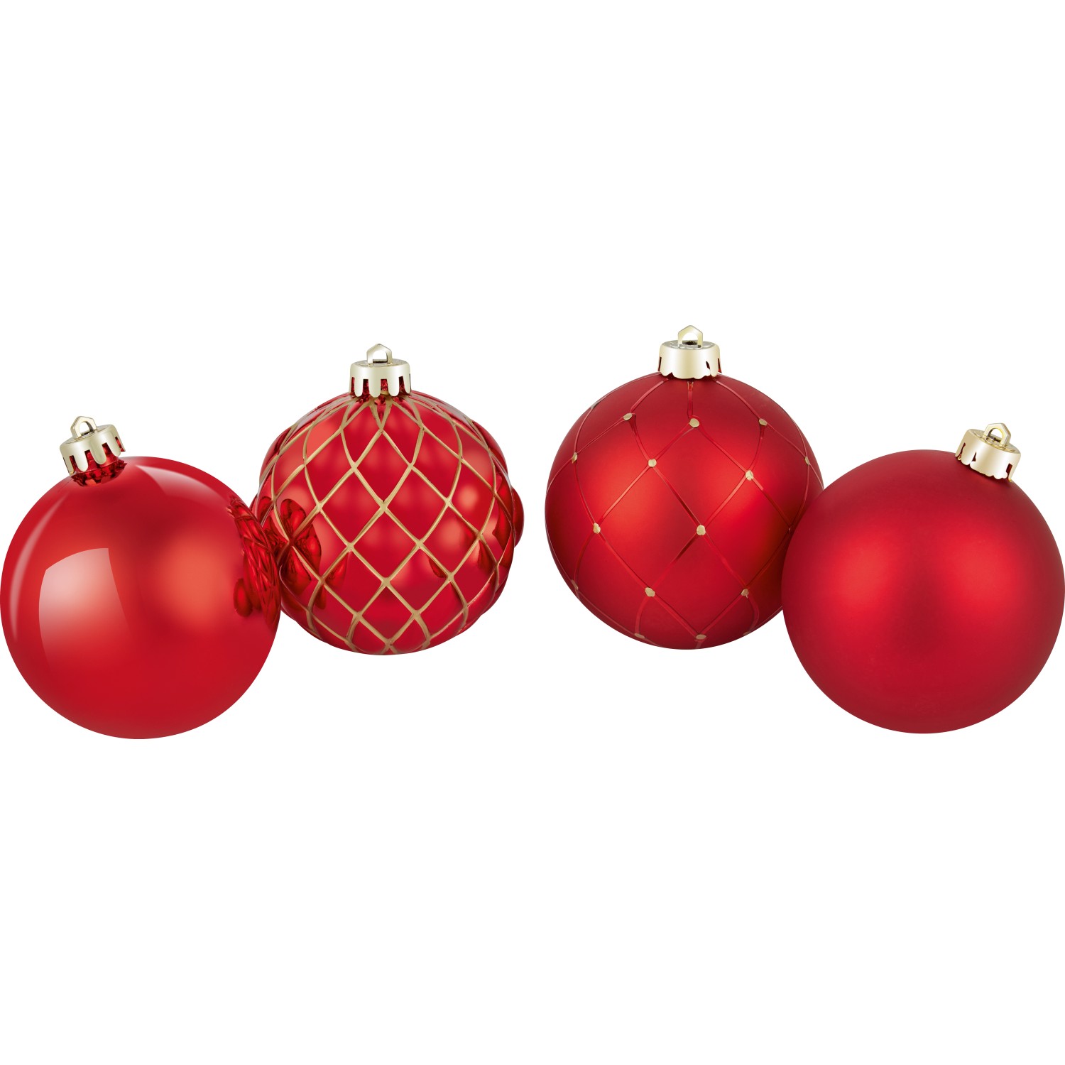 Weihnachtsbaumkugeln Ø 8 cm Kunststoff Rot 6-teilig