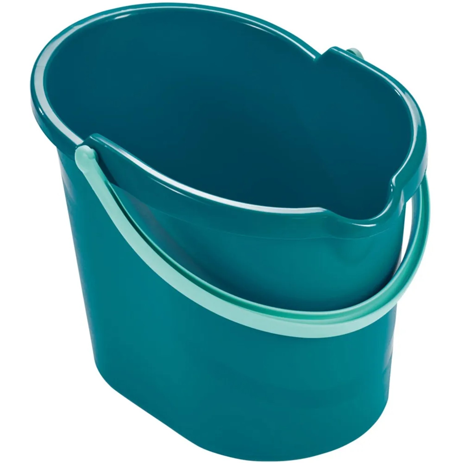 Türkisfarbener Eimer (12 l) aus dem Leifheit Wischmop-Set Classic.