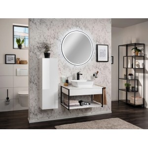 Fackelmann New York Glas mit Halter in Schwarz-Matt im modernen Badezimmer.