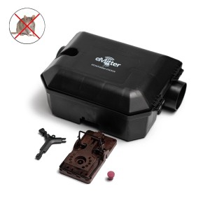 Rattenfalle Set: Köderstation mit Schlagfalle und giftfreiem Köder zur Rattenbekämpfung im Garten.