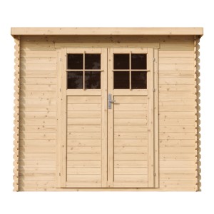 Timbela Holz-Gartenhaus M310F+M310G mit Doppeltür und Boden, unbehandelt.