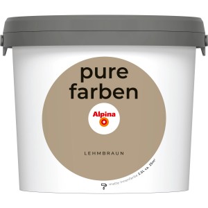 Eimer Alpina Pure Farben Wandfarbe Lehmbraun, matte Innenfarbe für ca. 25 m².
