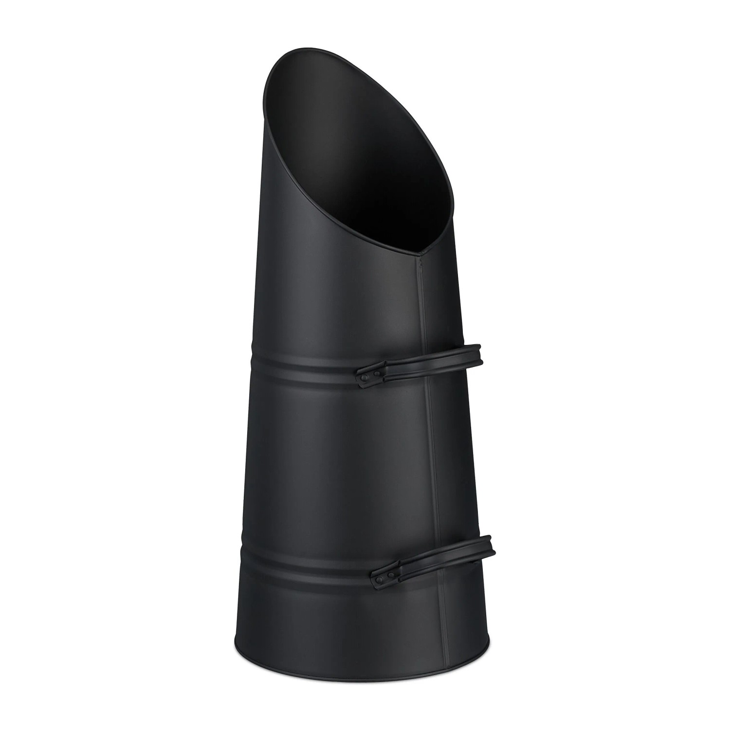 Relaxdays Kohlenschütte Eisen Schwarz Mit 2 Griffen 16 Liter 58 cm x 25 cm 1,3 kg