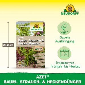 Neudorff Azet Baum-, Strauch- und Heckendünger 1 kg Packung. Organisch-biologischer Dünger für Bäume, Sträucher und Hecken.