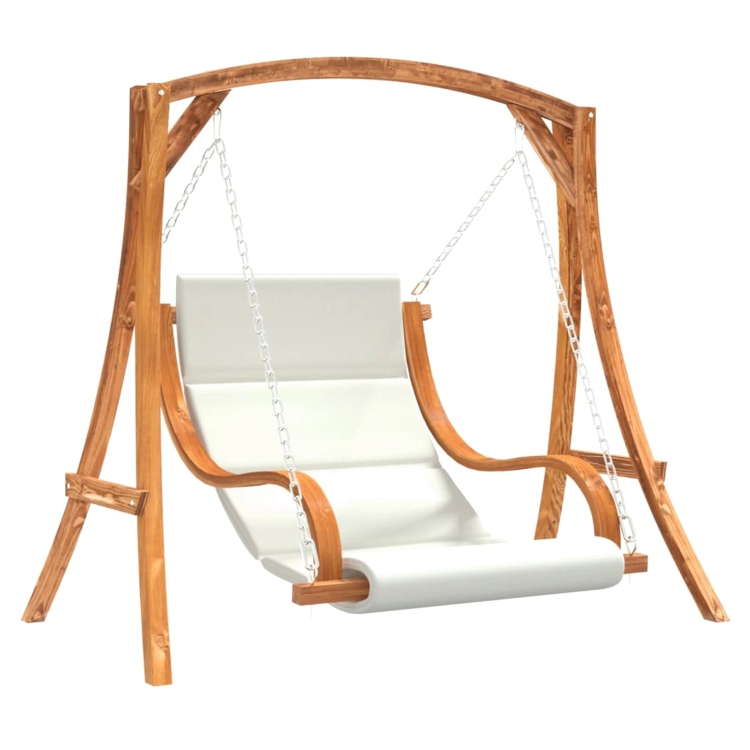 vidaXL Hollywoodschaukel mit Auflage Massivholz Fichte mit Teak-Finish 3200 günstig online kaufen
