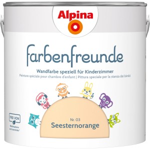 Dose Alpina Farbenfreunde Seesternorange, seidenmatte Kinderzimmer-Wandfarbe.