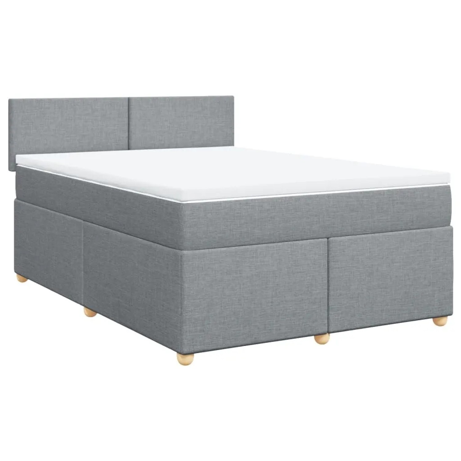 vidaXL Boxspringbett mit Matratze Hellgrau 160x200 cm Stoff 3289024 günstig online kaufen