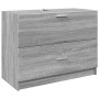 vidaXL Waschbeckenunterschrank, Grau Sonoma, mit Schublade und Fach aus Holzwerkstoff.