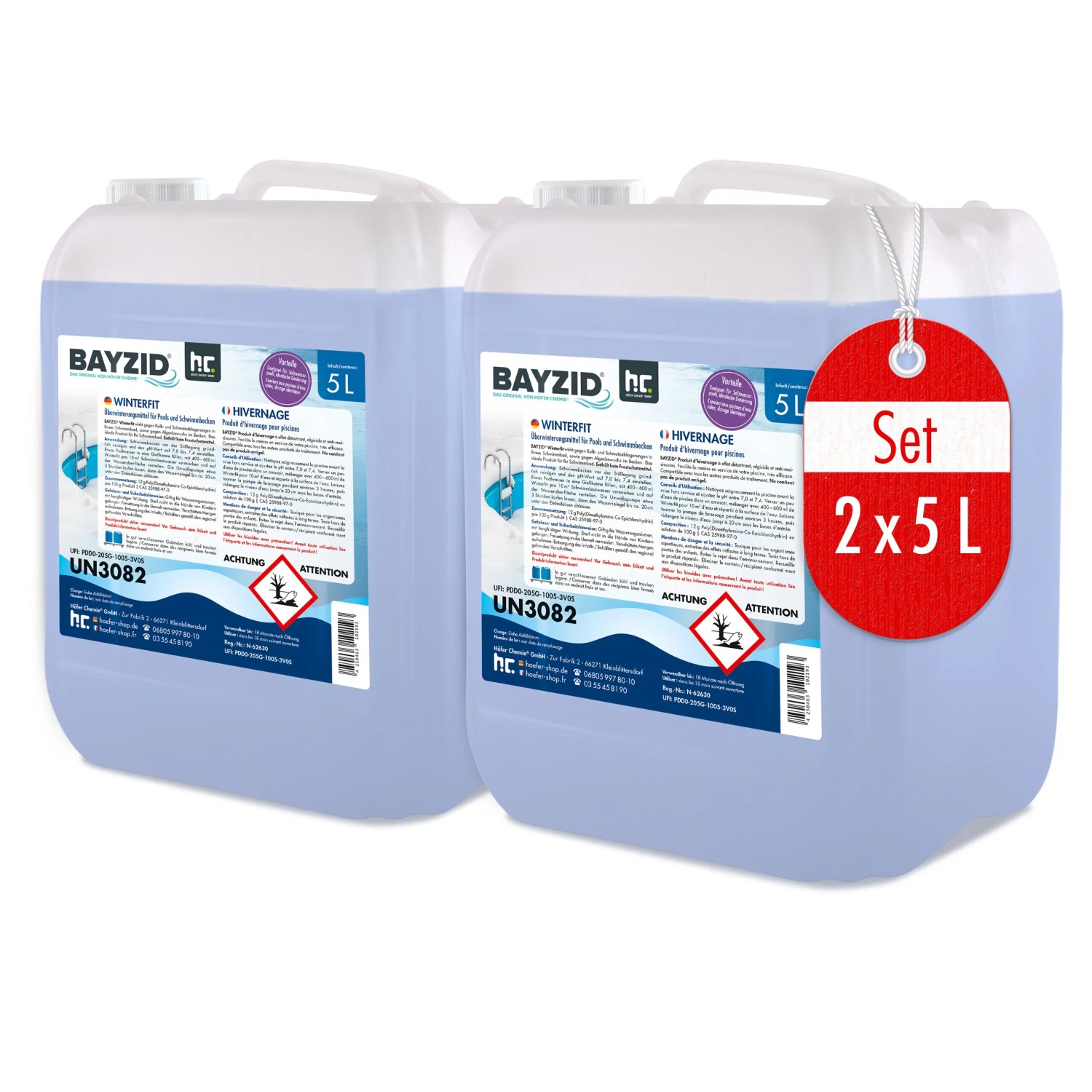 Bayzid Winterfit Überwinterungsmittel 2 x 5l Kanister, Pool Reiniger Set.