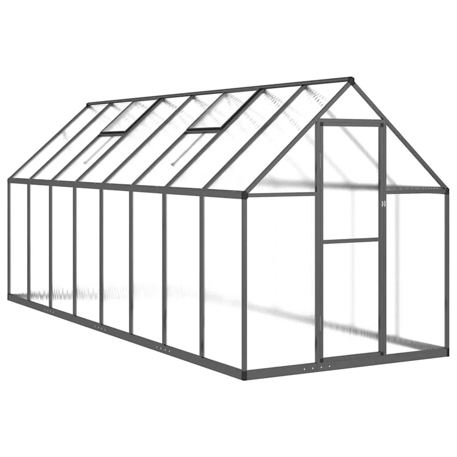 Furnicato Gewächshaus Mit Fundamentrahmen Anthrazit 445x169x195 Cm Alu