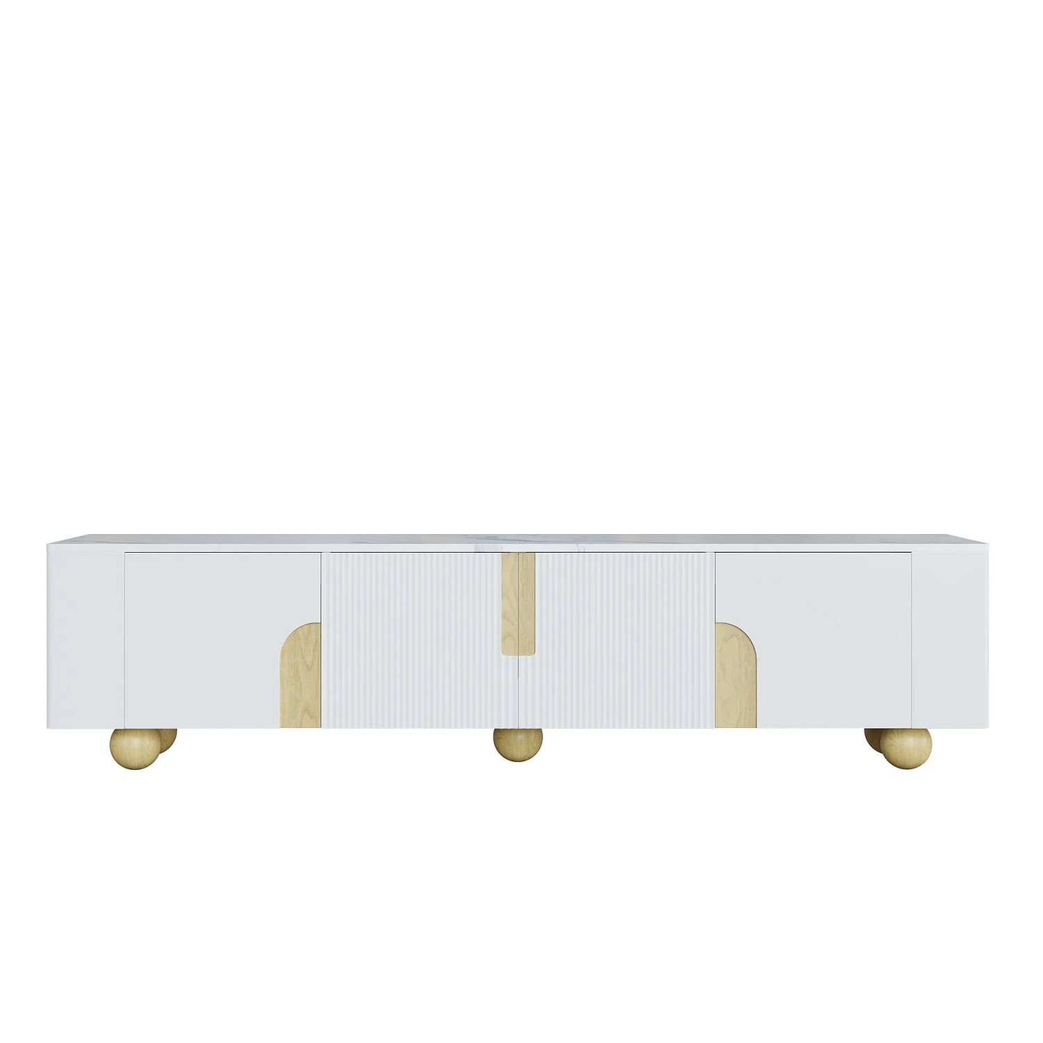 PXloue TV Lowboard Wohnzimmerschrank Weiß Marmoroptik 180 x 40 x 44 cm