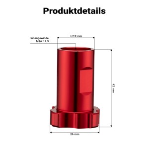 Wiltec Mischbechersystem Alu Adapter Ø19X42Mm Lackierpistole Farbmischbecher