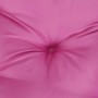 Rosa Palettenkissen aus Stoff, Nahaufnahme mit dekorativer Knopfsteppung. Ideal als Sitzkissen.