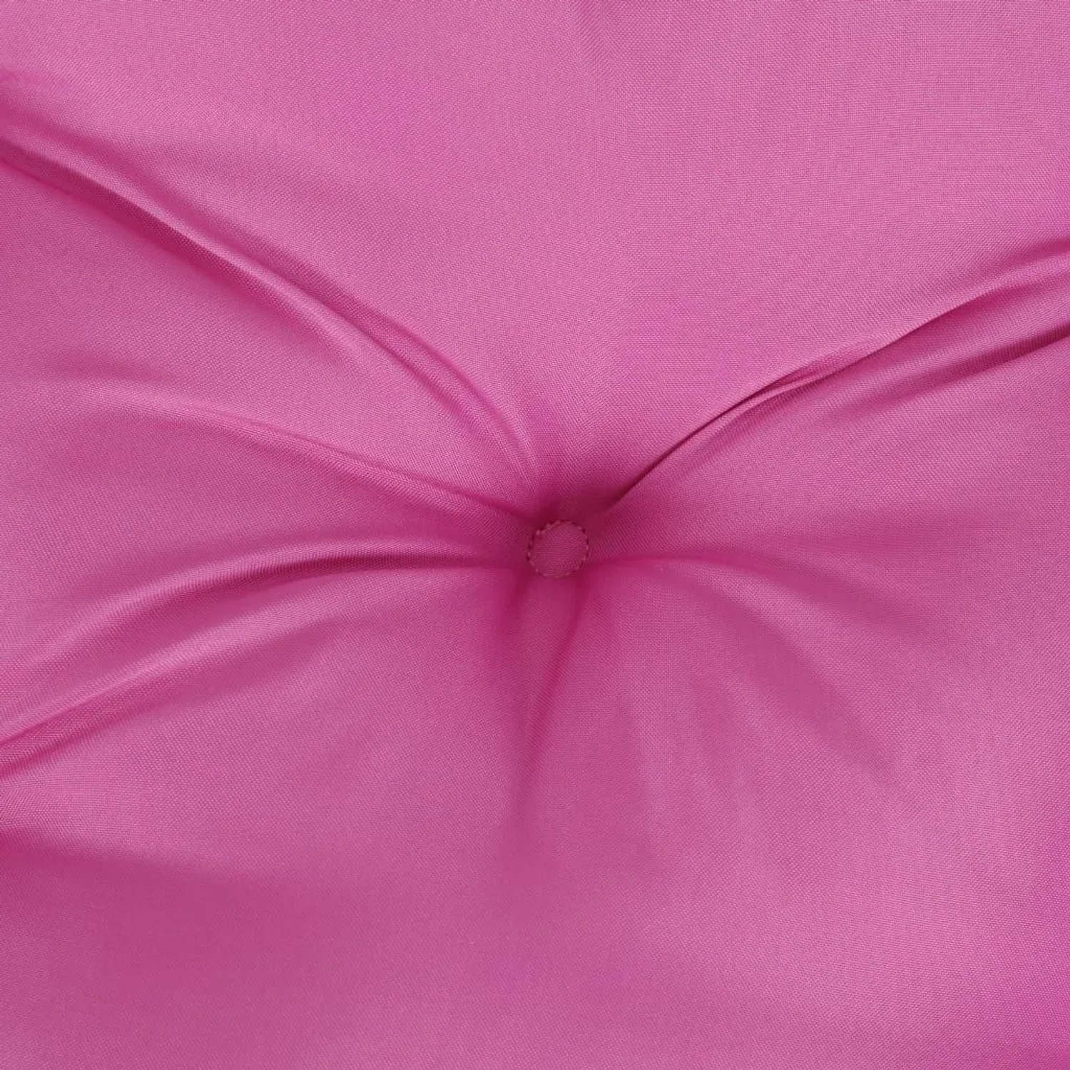 Rosa Palettenkissen aus Stoff, Nahaufnahme mit dekorativer Knopfsteppung. Ideal als Sitzkissen.