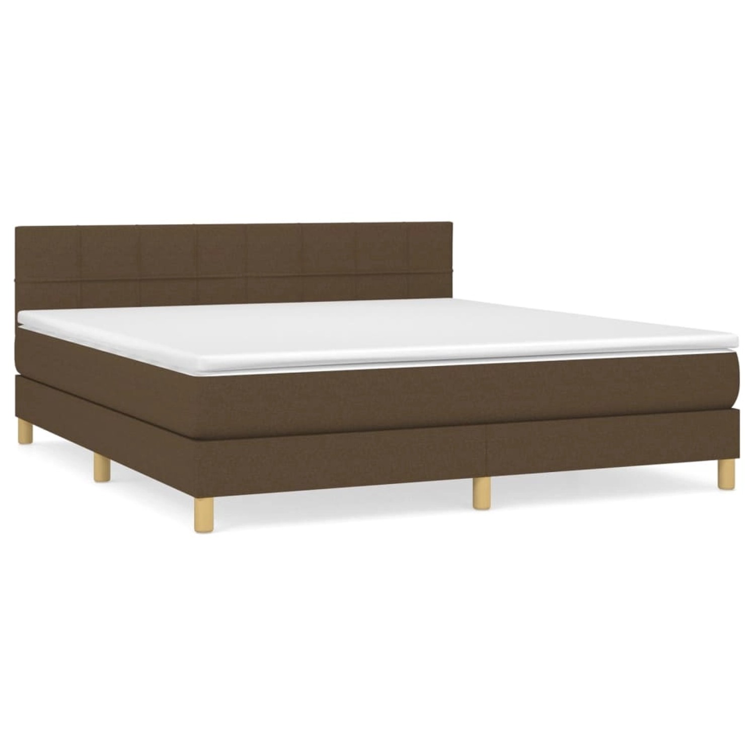 vidaXL Boxspringbett mit Matratze Dunkelbraun 180x200 cm Stoff 3140636