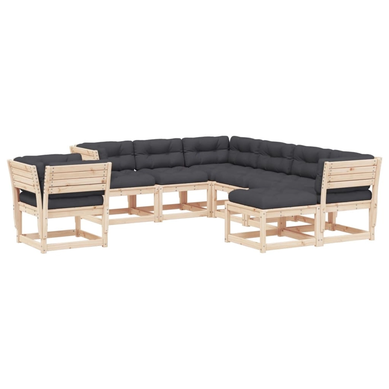vidaXL 8-Tlg Garten-Lounge-Set mit Kissen Massivholz Kiefer 3216945 günstig online kaufen