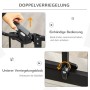 PawHut Türschutzgitter: Detail der Doppelverriegelung für einhändige Bedienung und des unteren Stabilitätsblocks.