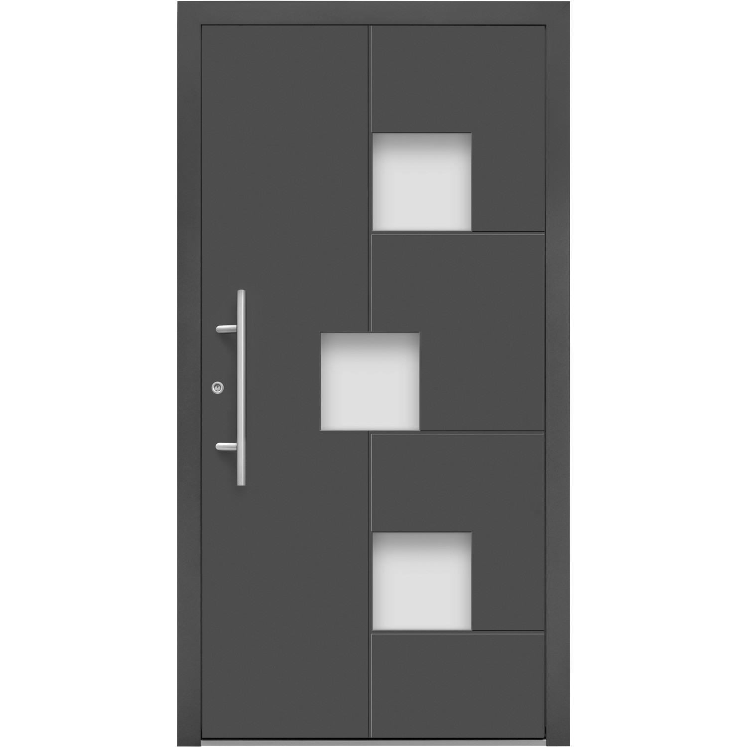 Aluminium-Haustür Moderno M530/P 110 cm x 210 cm Anthrazit Metallic Anschla günstig online kaufen