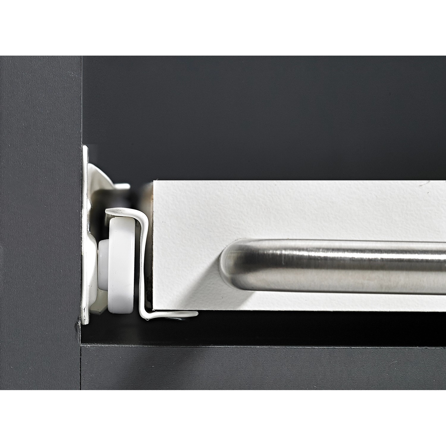 Hettich Rollschubführung, 300 mm, weiß, für Schubkästen bis 20 kg.