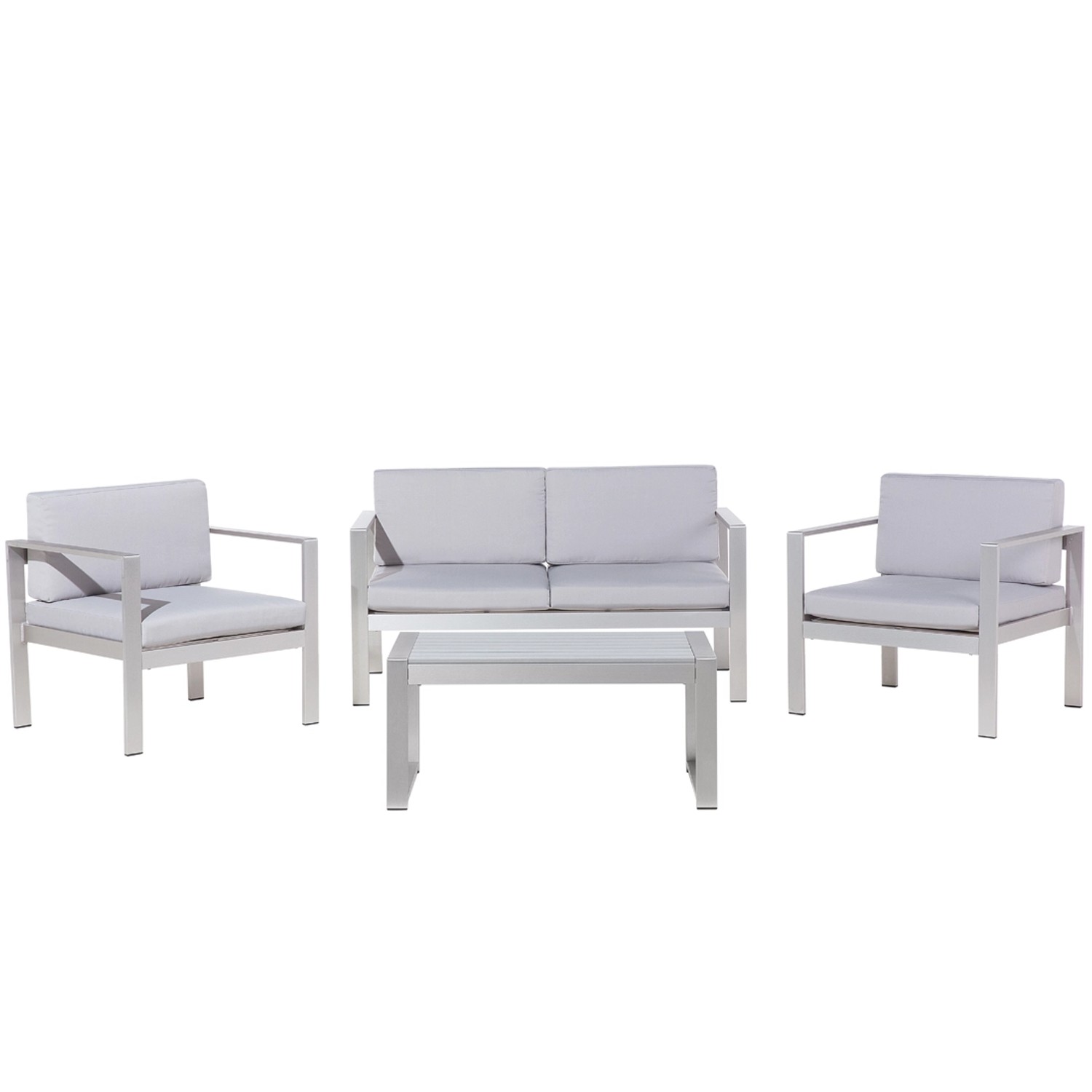 Beliani Sitzgruppe Grau 70x142x80