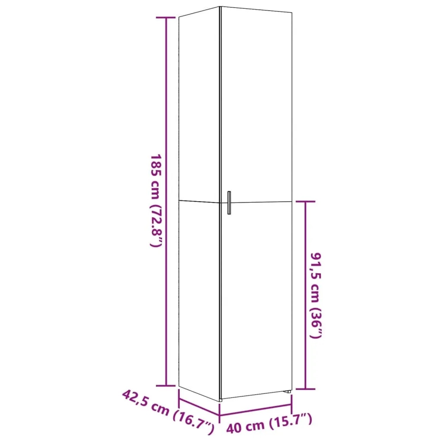 vidaXL Highboard Betongrau 40x42,5x185 cm Holzwerkstoff 3281402_10